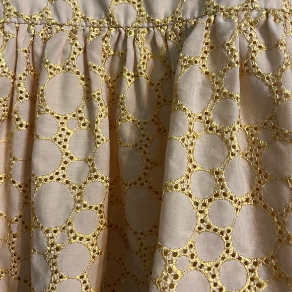 Sweet Heart Rose girls dress in 4T.  Golden yellow with a honeycomb design. - Picture 2 of 5